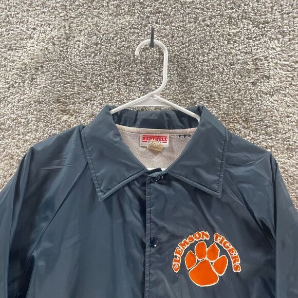 Vintage 70s Clemson Tigers Jacket Mens Medium Blue Hartwell Made In USA NCAA - Picture 3 of 13